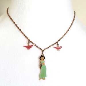 Retro Vintage Disney Princess Jasmine Gold Tone Necklace Choker